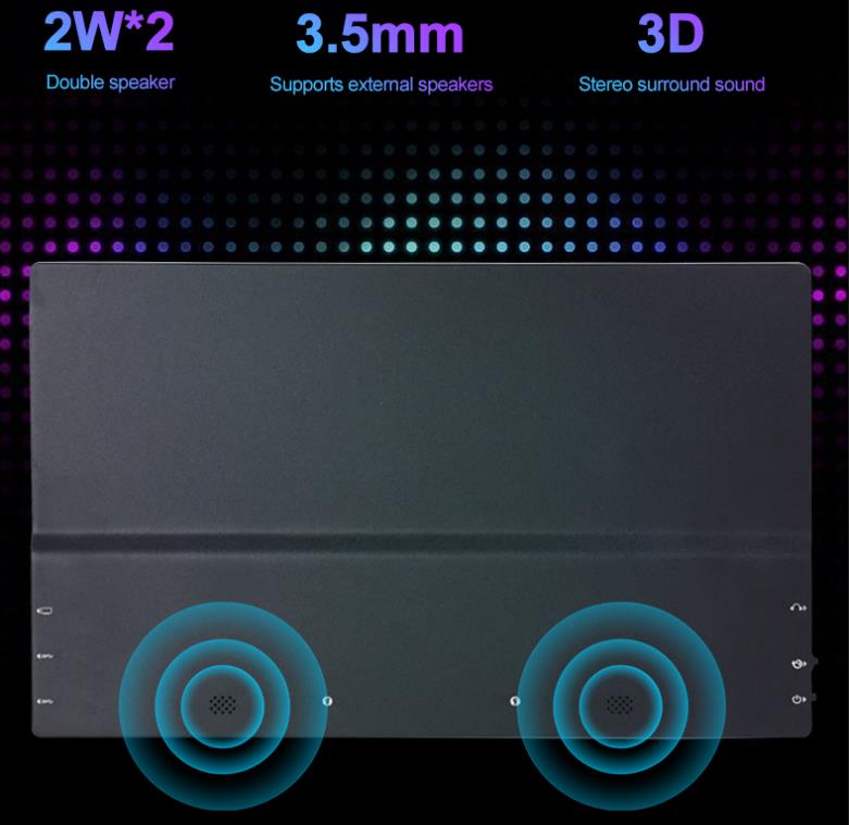 Som estéreo de monitor portátil